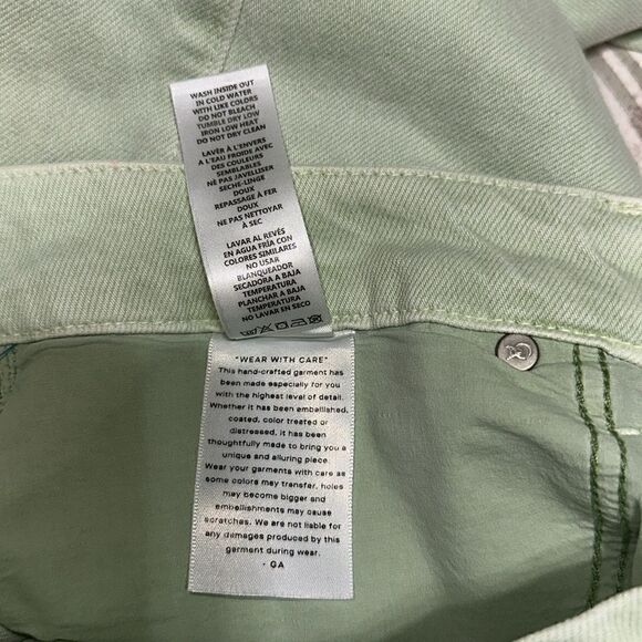 Good American Good '90s Loose Fit Jeans In lime GN999PT - Picture 5 of 6